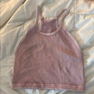 Free People Purple Pink Sleeveless Crop Tank Top